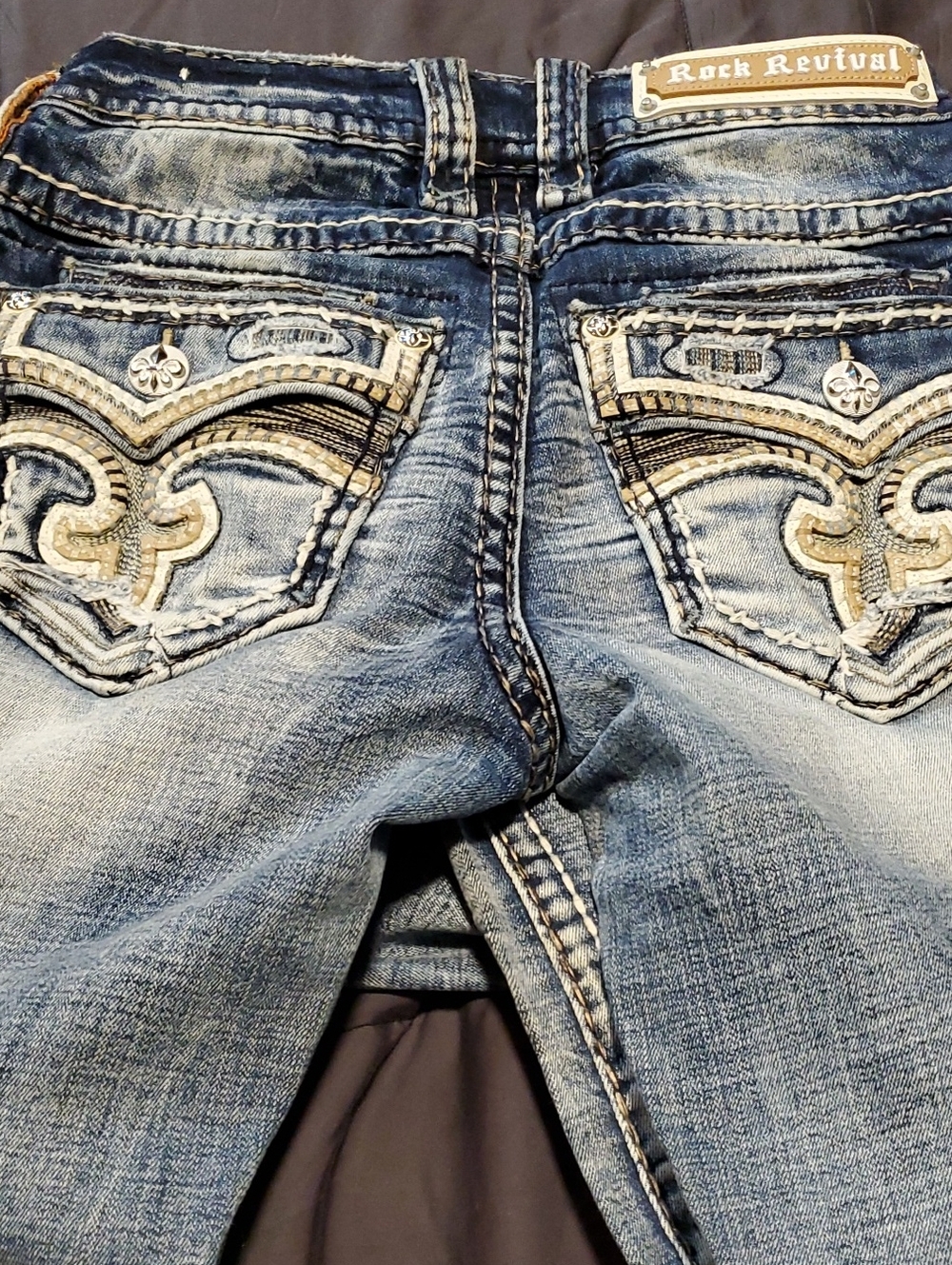 Rock Revival Distressed Light Wash Cropped Jeans